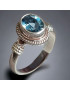 Bague Topaze bleue Argent 925 Taille 57