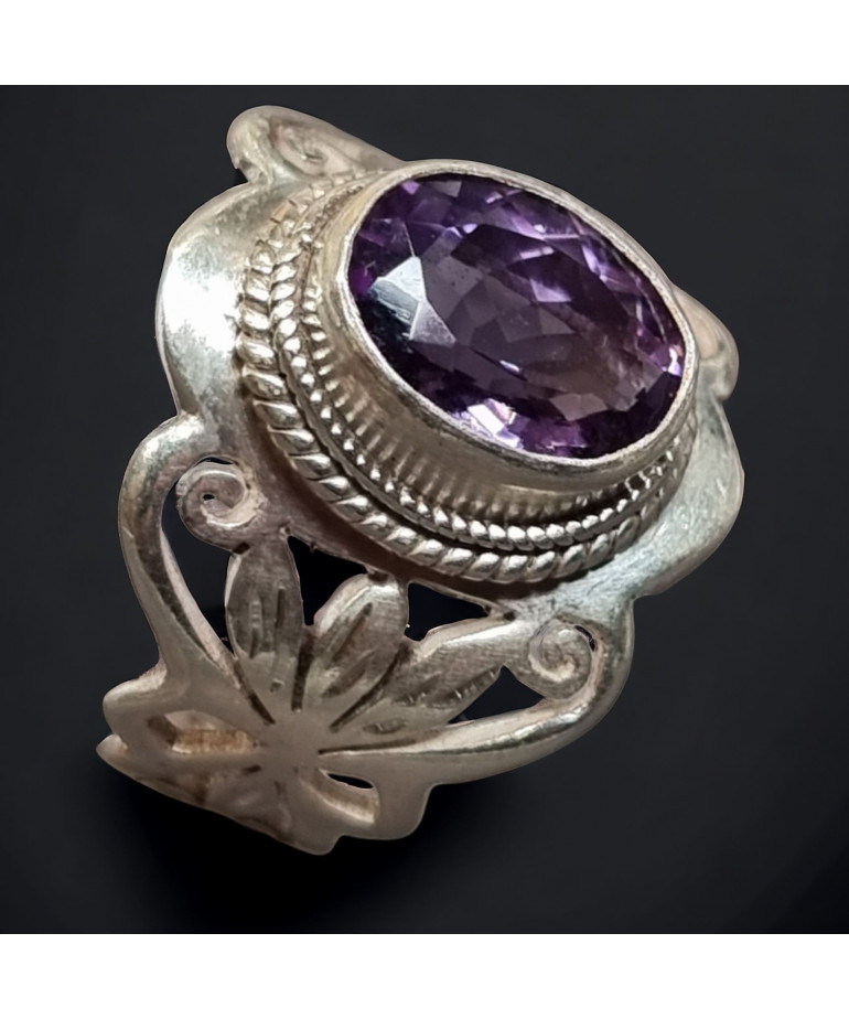 Bague Améthyste Argent 925 Taille 58