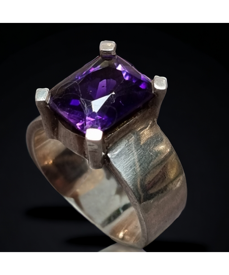 Bague Améthyste Argent 925 Taille 55