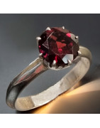 Bague Grenat Argent 925 Taille 55