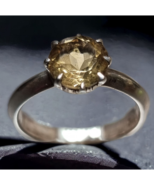 Bague Citrine Argent 925 Taille 56