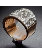 Bague Zirconium Plaquée or rose Taille 56