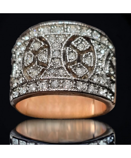 Bague Zirconium Plaquée or rose Taille 56