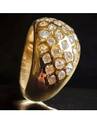 Bague Zirconium Plaquée or Taille 52