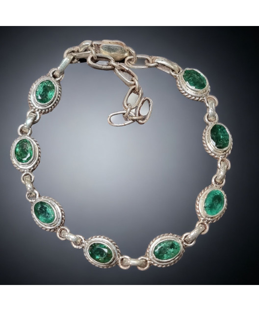 Bracelet Emeraude Argent 925