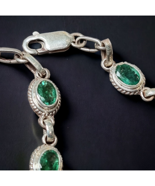 Bracelet Emeraude Argent 925