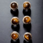 Boucles Œil de tigre boules serties Argent 925