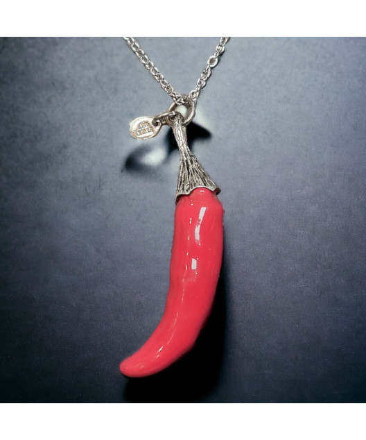 Pendentif Céramique " Piment" Argent 925 avec chaîne