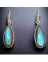 Boucles Labradorite gouttes Argent 925