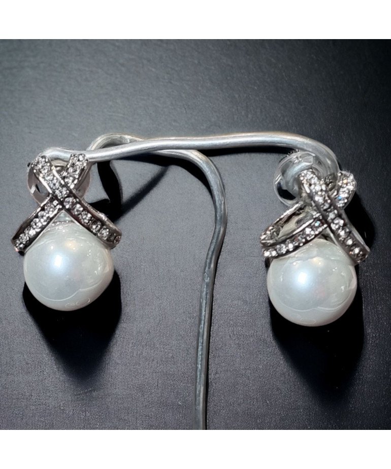 Boucles Perles fantaisie & Swarovski