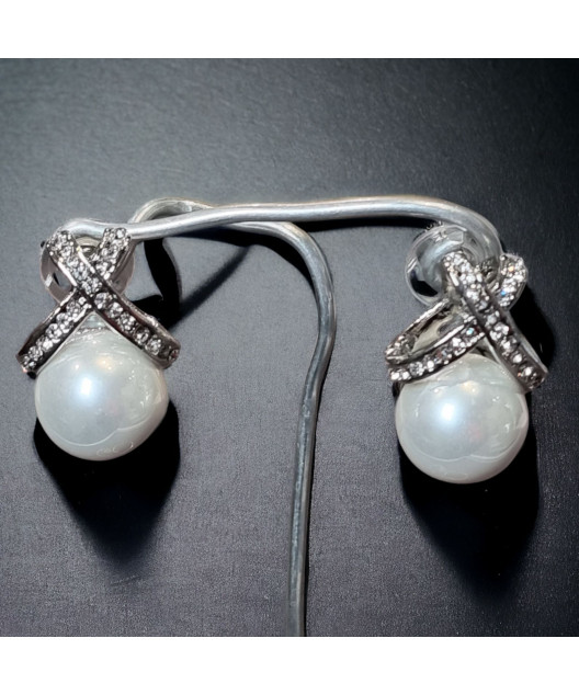Boucles Perles fantaisie & Swarovski