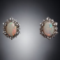 Boucles Opale blanche & Zirconium Argent 925
