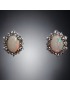 Boucles Opale blanche & Zirconium Argent 925