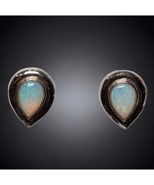 Boucles Opale blanche Argent 925
