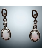 Boucles Opale blanche Argent 925