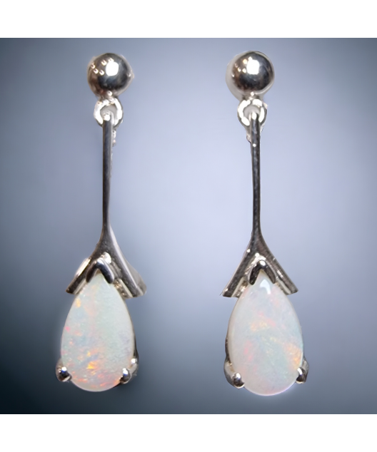 Boucles Opale blanche Argent 925