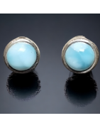 Boucles Larimar rondes Argent 925