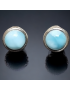 Boucles d'oreilles Larimar rondes Argent 925