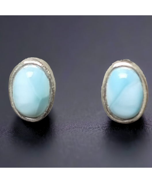 Boucles Larimar ovales Argent 925