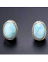 Boucles d'oreilles Larimar ovales Argent 925