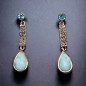 Boucles Larimar & Topaze bleue Argent 925