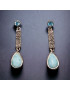 Boucles Larimar & Topaze bleue Argent 925