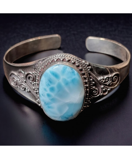 Bracelet Larimar Ethnique Argent 925