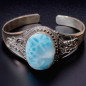Bracelet Larimar Ethnique Argent 925