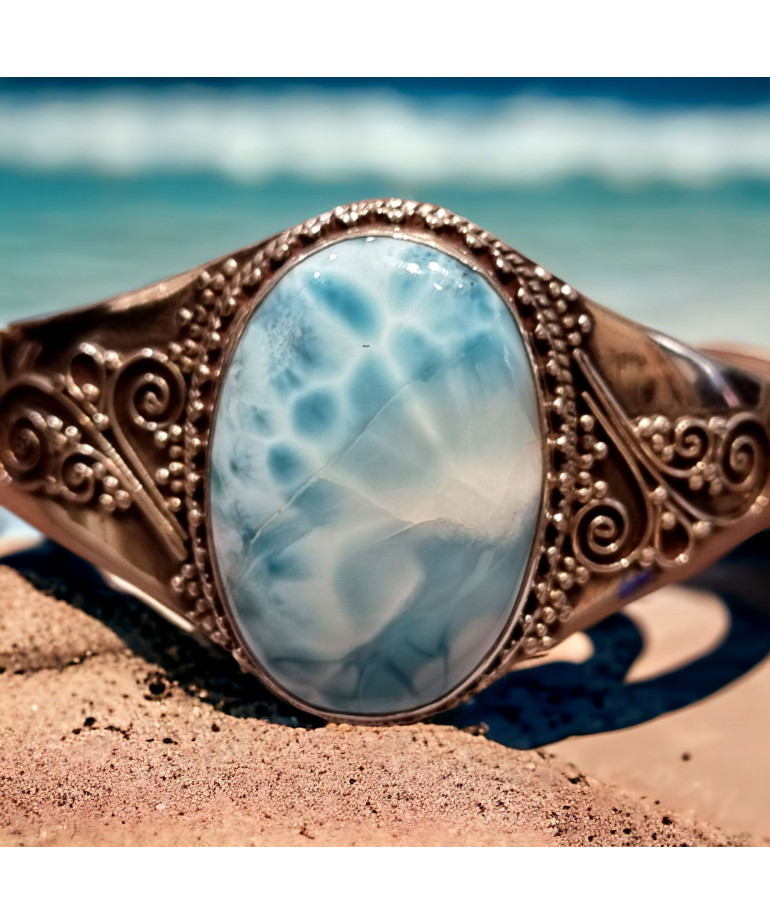 Bracelet Larimar Ethnique Argent 925