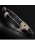 Bracelet Homme Acier & Cuir noir tressé