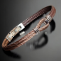 Bracelet Acier câble & Cuir marron