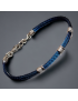 Bracelet Homme Acier câble bleu