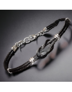 Bracelet Homme Acier câble noir