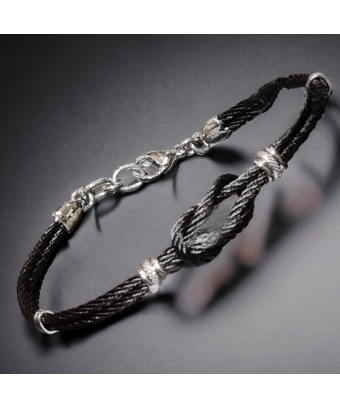 Bracelet Acier câble noir