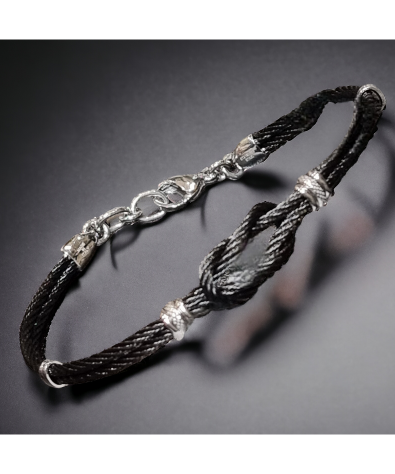 Bracelet Homme Acier câble noir