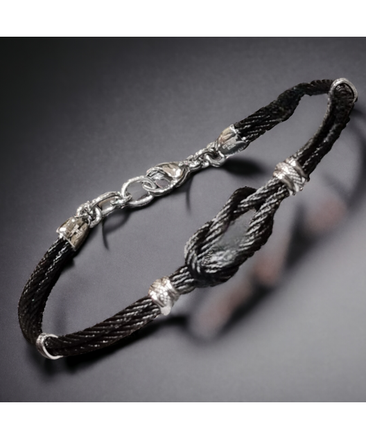 Bracelet Homme Acier câble noir
