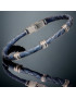 Bracelet Homme Acier & Cuir bleu tressé