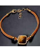 Bracelet Œil de tigre cordon avec fermoir