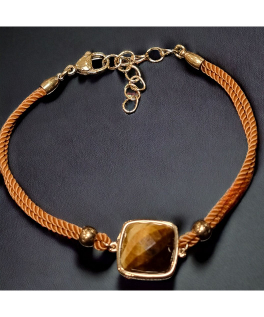 Bracelet Œil de tigre cordon avec fermoir