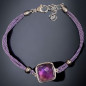 Bracelet Améthyste cordon avec fermoir