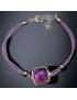 Bracelet Améthyste cordon avec fermoir