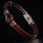 Bracelet "boucle" Acier & Cuir marron
