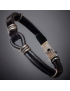 Bracelet "boucle" Acier & Cuir noir