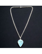 Pendentif Larimar avec chaîne Argent 925