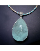 Pendentif Aigue marine Argent 925