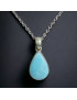 Pendentif Larimar Argent 925 avec chaîne