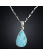 Pendentif Larimar Argent 925 avec chaîne