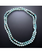 Collier Aigue marine Perles rondes 8mm