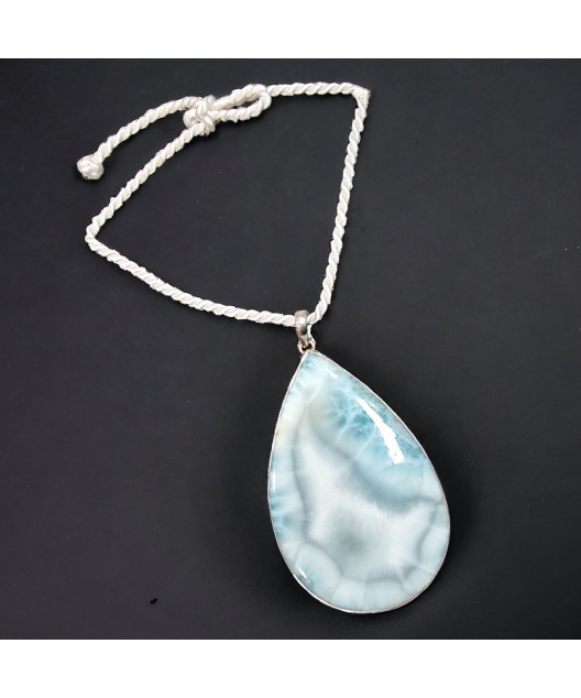 Pendentif Larimar Argent 925 avec cordon