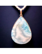 Pendentif Larimar Argent 925 avec cordon